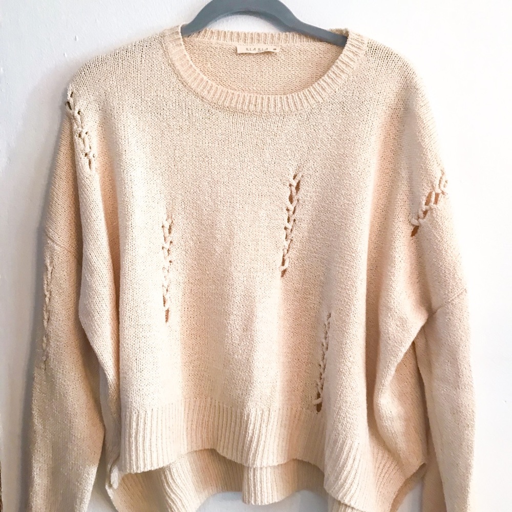 High low oversized cropped sweater